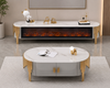 Stylish Coffee Table & TV Stand Set With LED Fireplace / Lixra