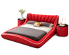 Stylish Wave Shape Modern Leather Bed / Lixra