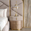 Metal-Embellished Fabric Bed with Spacious Headboard / Lixra