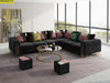 Luxurious Comfort Fabric Velvet Sectional Sofa With Golden Legs / Lixra