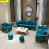 Contemporary Comfort Fabric Sofa Set With Metallic Accents / Lixra