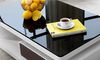 Wooden Structure Coffee Table with Glass Top / Lixra