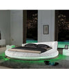 Cozy Modern Leather Round Bed with LED / Lixra