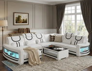 U-Shaped Sectional LED Leather Sofa / Lixra