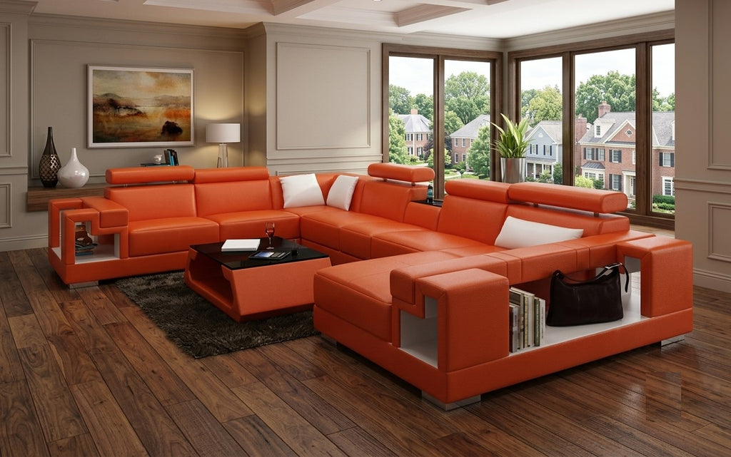 U-Shaped Sectional Leather Sofa / Lixra