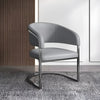 Set Of 6 Golden Finish Leather Dining Chairs / Lixra