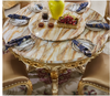 Antique European Round Marble Dining Table Set / Lixra
