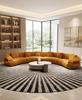 Velvet Fabric Upholstered Round Sofa / Lixra