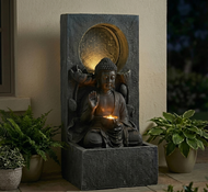 Vintage Buddha Design LED Outdoor Water Fountain / Lixra