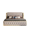 Button Tufted Design Modern Leather Bed