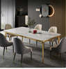 Exquisite Marble Glossy Finish Dining Table Set / Lixra