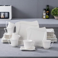 White Ceramic Resplendent Dinnerware Set / Lixra