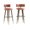 Set Of 3 Exclusive Quality Velvet Finish Bar Stools / Lixra