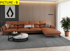 L-Shaped Minimalistic Leather Sectional Sofa Set / Lixra