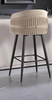 Set of 3 Leather Upholstered High Raised Bar Stools / Lixra