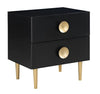 Set of 2 Golden Finish Modern Wooden Nightstand / Lixra