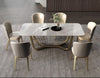 Light Finish Marble-Top Dining Table Set / Lixra