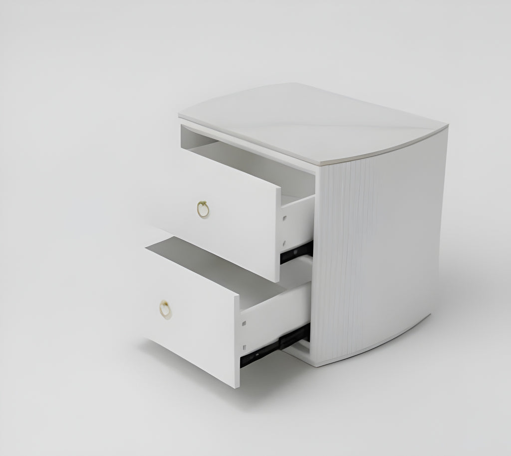 Marble Top Minimalistic Set of 2 Night Stand / Lixra