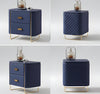 Set Of 2 Leather Upholstered Wooden Nightstand
