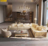 Modern L-Shaped Marble Detailed Leather Upholstery  Sofa / Lixra