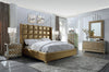 Luxurious Golden Accents And Floral Design Bedroom Set / Lixra