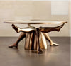 Modern Round Glass Top Coffee Table / Lixra
