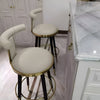 Set Of 3 Modern Velvet Upholstered High Bar Stools / Lixra