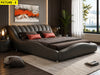 Stylish Wave Shape Modern Leather Bed / Lixra
