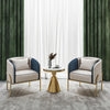 Golden Elegance Tufted Leather Accent Chair / Lixra