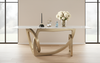 Modern Golden Finish Marble Dining Table / Lixra
