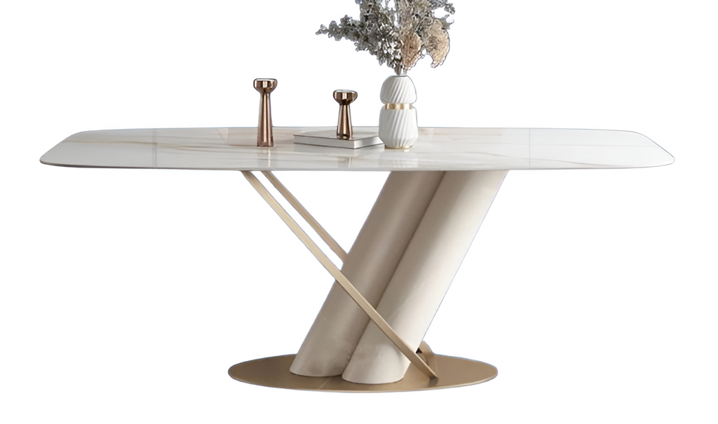 Italian Rectangular Marble Dining Table / Lixra