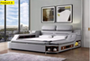 Queen Size Marvy Design Black Top grain Italian Leather Multi-Functional Bed / Lixra