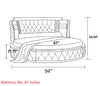 Luxurious Cozy LED Round Leather Bed