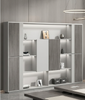 94" Large Multi Cabinet Bookcase With LED / Lixra