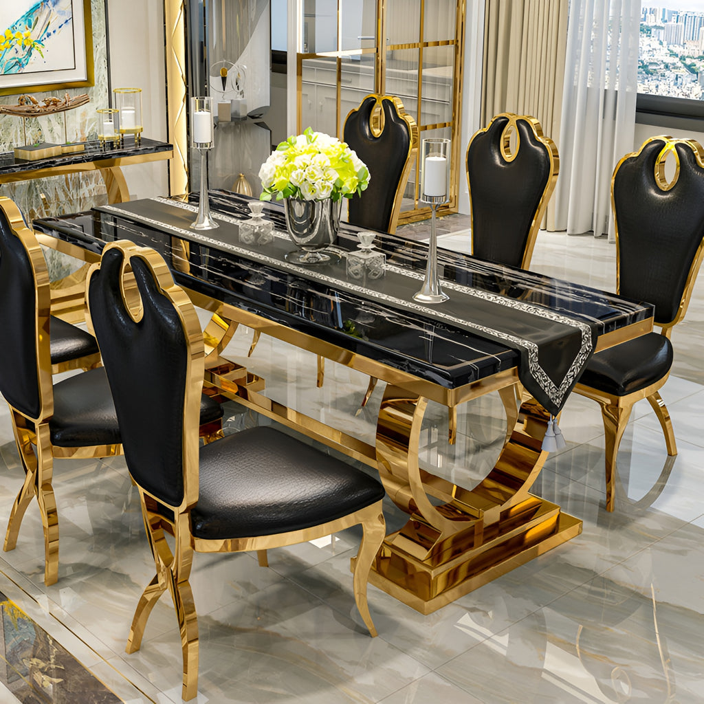 Rectangular Marble Dining Table Set / Lixra