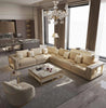 Modern L-Shaped Marble Detailed Leather Upholstery  Sofa / Lixra