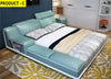 Modern Leather Bed With Adjustable Headrest / Lixra