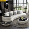 Italian Designed Solid Wooden Leather Curved Sofa Set / Lixra