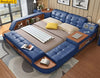 Multi-functional Button-Tufted Leather Bed / Lixra