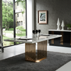 Modern Gleamy Marble-Top Dining Table / Lixra
