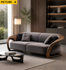 Luxurious Wooden 4-Seater Velvet Fabric Sofa / Lixra