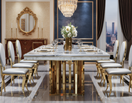 Urban Modern Marble-Top Dining Table Set / Lixra