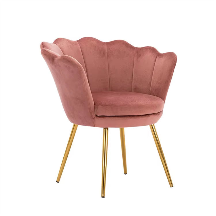 Petal Designed Velvet Fabric Accent Chair / Lixra