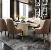Curved Rectangular Marble Dining Table Set / Lixra