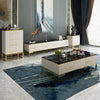 Golden Luxury Marble-Top Entertainment Center Set / Lixra