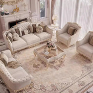 European Liville Fabric Sofa Set With Lounge / Lixra