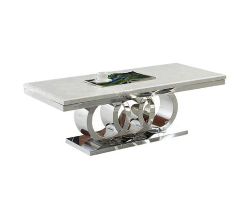 Glossy Finish Marble Tabletop Coffee Table / Lixra