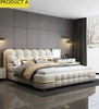Tufted Designer Leather Bed with Metal Accents / Lixra