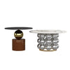 Marble Top Coffee & Side Table With Pearl-Shaped Body / Lixra