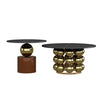 Marble Top Coffee & Side Table With Pearl-Shaped Body / Lixra